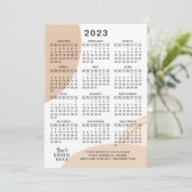 Modern 2023 Kalender Volljahr Minimal Abstrakt
