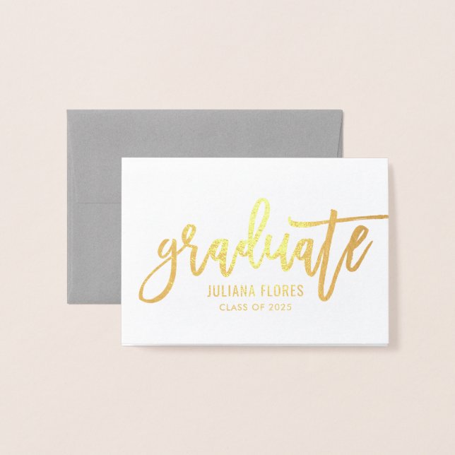 Modern 2023 Personalisiert Graduate Name Gold Folienkarte (Vorderseite mit Umschlag)