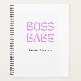 Modern 2024 Boss Babe Personalisiert White Planer