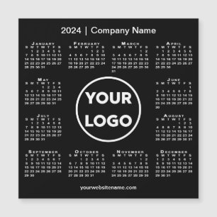 Modern 2024 Calendar Company Logo auf Black Magnet