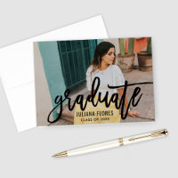 Modern 2025 Black Brushed Script Abschluss Foto