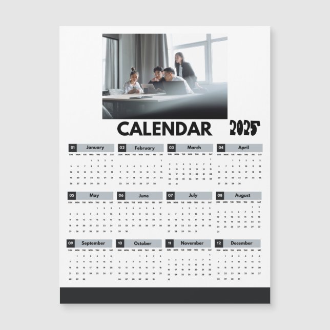 Modern 2025 Calendar Company Foto Magnet (Vorderseite)
