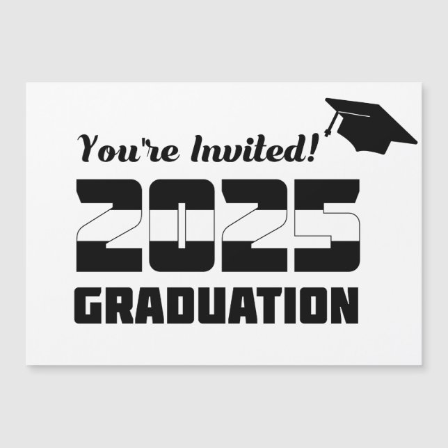 Modern 2025 Graduate Invitation Sie sind eingelade Magneteinladung (Vorderseite)