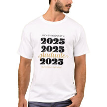 Modern 2025 Proud Parent Gold Black Graduate