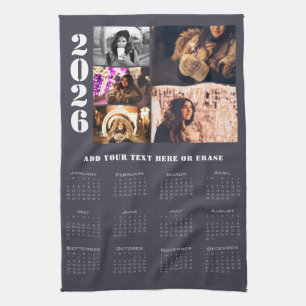 Modern 2026 Kalender 5 Foto Collage Küche Handtuch