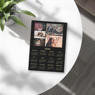 Modern 2026 Kalender 5 Fotocollage Magnet Card