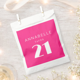 Modern 21. Geburtstagsparty in Hot Pink Geschenktütchen