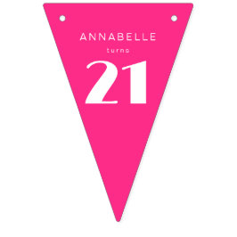 Modern 21. Geburtstagsparty in Hot Pink Wimpelkette