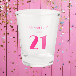 Modern 21. Rosa Geburtstagsparty Schnapsglas