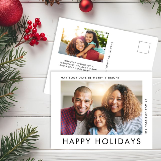 Modern 2 Foto Happy Holidays Weihnachten (Von Creator hochgeladen)