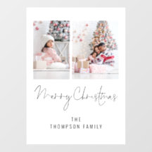 Modern 2 Foto Name Script Frohe Weihnachten