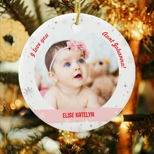 Modern 2 Fotos Baby Girl Erstes Weihnachtsfest Keramik Ornament