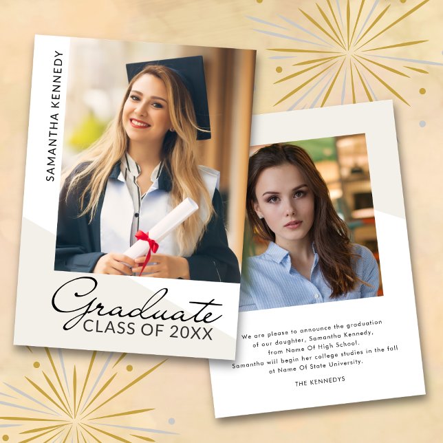 Modern 2 Photo Graduation Class of 2026  Ankündigung (Von Creator hochgeladen)