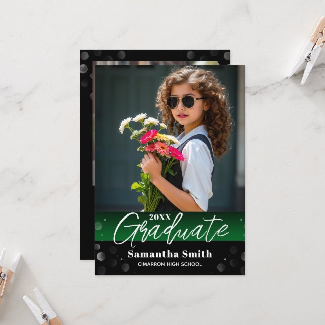 Modern 2 Photo Graduation Senior Photo Grad Invite Einladung (Vorderseite/Rückseite Beispiel)