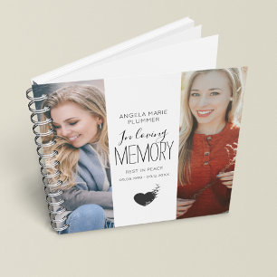 Modern 2 Photo In Loving Memory Guest Notizbuch