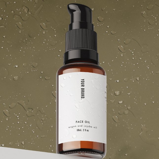 Modern 2oz Dropper Bottle Waterproof Label Lebensmitteletikett (Modern waterproof product label in black & white  - great for skincare and cosmetics *verify size)