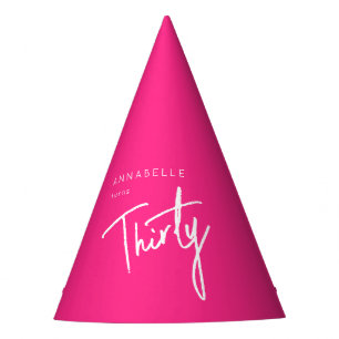 Modern 30. 30. 30. Geburtstag rosa Partyhütchen