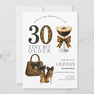 Modern 30. Geburtstag, Trendy Leopard Print Einladung