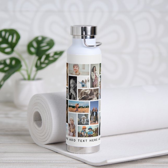 Modern 30 x Photo Collage Grid Personalized Trinkflasche (Yoga)