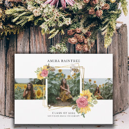 Modern 3 Foto Collage Abschluss Einladung