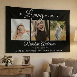 Modern 3 Foto Collage Memorial Banner