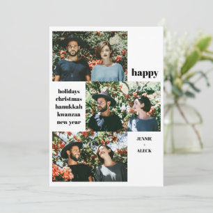 Modern 3 Foto Collage Schwarz-Weiß Weihnachten