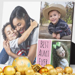 Modern 3 FotoCollage Beste Tante je Fotoplatte<br><div class="desc">Foto Collage Plaque mit der besten Tante je Typografie zu personalisieren mit 3 Bildern. Die Multi-Foto-Plakette ist ein einzigartiges Sake-Geschenk für die Tante.</div>