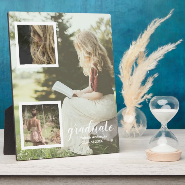 Modern 3 Photo Graduation Fotoplatte (Seite)