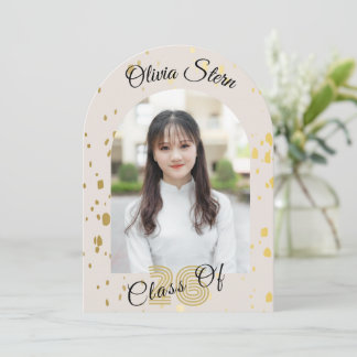 Modern 3 Photo Graduation Invitation| Gold Einladung