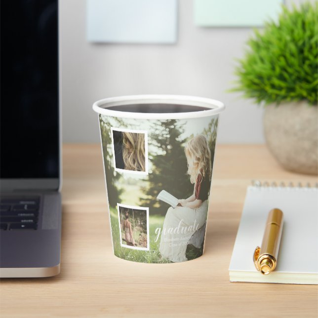 Modern 3 Photo Graduation Pappbecher (InSitu)