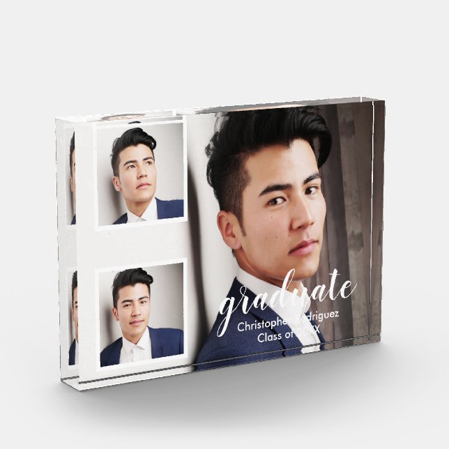 Modern 3 Photo Graduation Photo Block (Links)