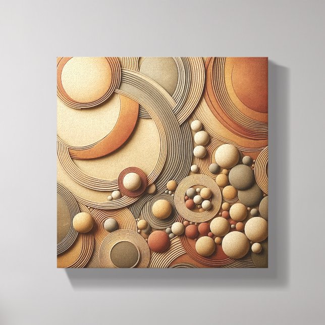 Modern 3D Abstract Geometric Art - Layered Concent Leinwanddruck (Vorderseite)