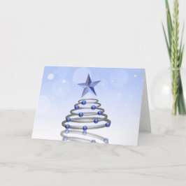 Modern 3D Chrome Weihnachtsbaum Feiertagskarte