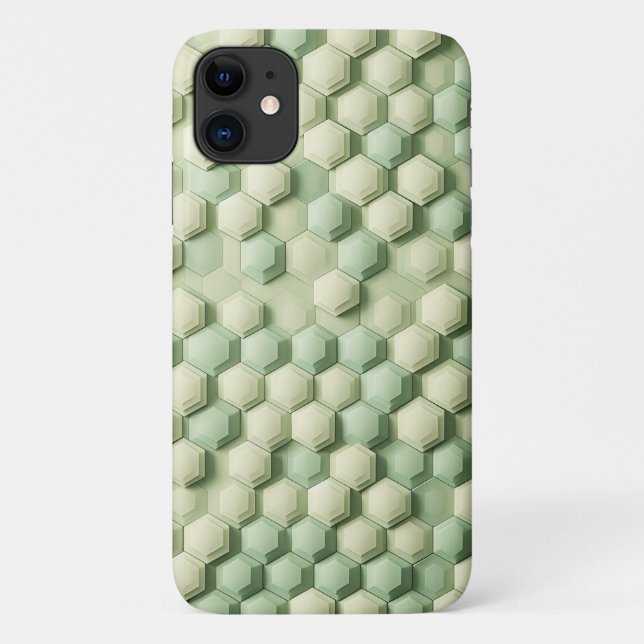 Modern 3D Geometric Hexagon Pattern - Elegant Mint Case-Mate iPhone Hülle (Rückseite)