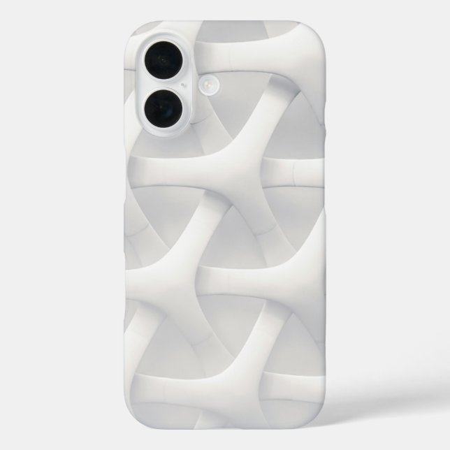 Modern 3D Geometric White Case-Mate iPhone Hülle (Rückseite)