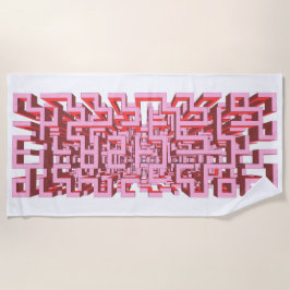 Modern 3D Pink Maze Beach Towel Strandtuch