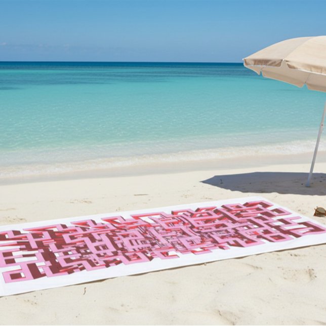 Modern 3D Pink Maze Beach Towel Strandtuch (Von Creator hochgeladen)