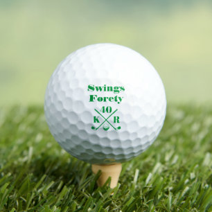 Modern 40. 50. Geburtstag Golf Monogram Green Golfball