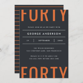 Modern 40. Geburtstag einfach stylish grafisch