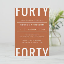 Modern 40. Geburtstag einfach stylish grafisch