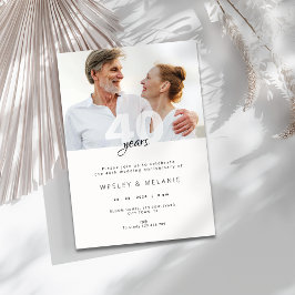 Modern 40th Wedding Anniversary with Photo Einladung