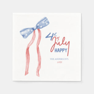 Modern 4. Juli Bow Party Patriotic Serviette