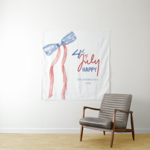 Modern 4. Juli Bow Party Patriotic Wandteppich
