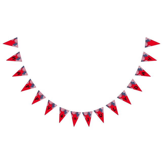 Modern 4th july Patriotic American USA Flag Wimpelkette (Alle)