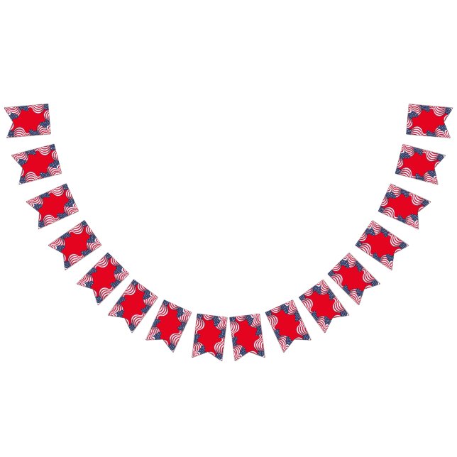 Modern 4th july Patriotic American USA Flag Wimpelkette (Alle)