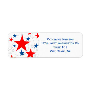 Modern 4th July Patriotic Red White Blue Stars
