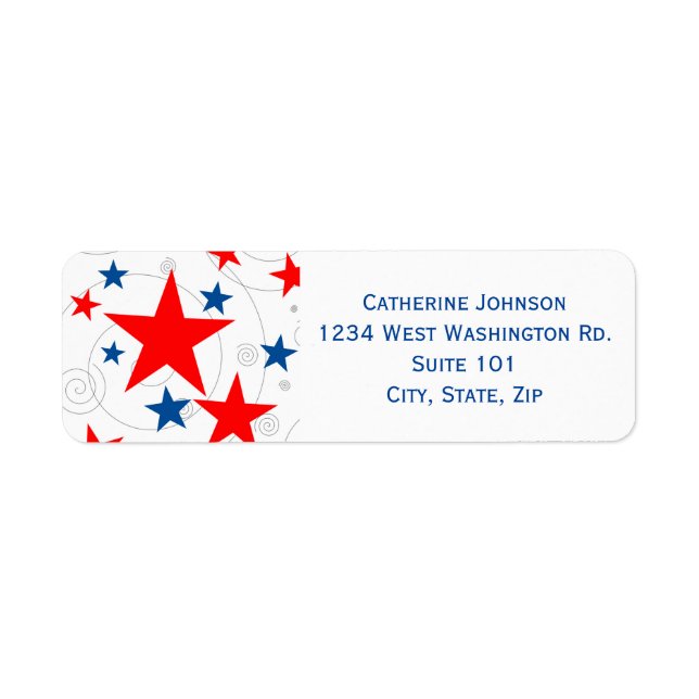 Modern 4th July Patriotic Red White Blue Stars (Vorne)