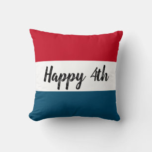 Modern 4th July Red White Stripes Kissen