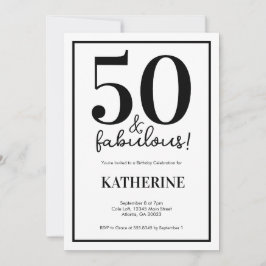 Modern 50 and Fabulous 50th Birthday Einladung