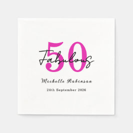 Modern 50 and Fabulous 50th Birthday Party Serviette